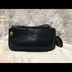 Snakeskin Black Cross Body / Clutch Bag